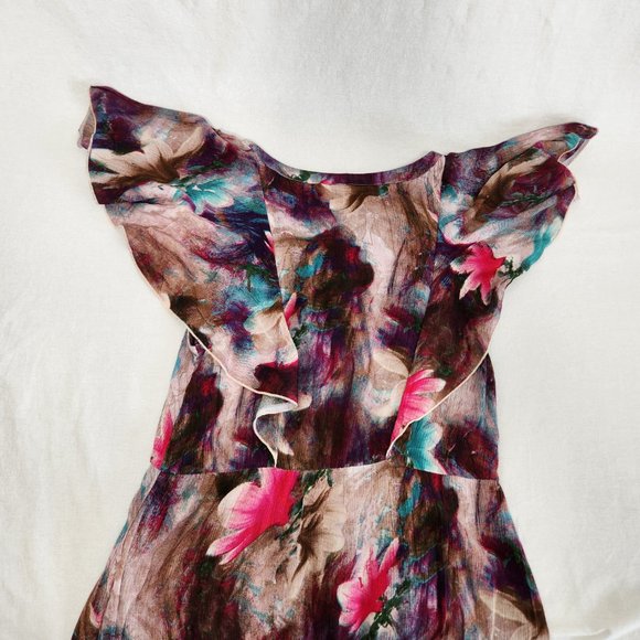 Tall Medium SOFT SURROUNDINGS Italian Dreams Tiered Dark Floral  Maxi Dress. - Picture 9 of 16